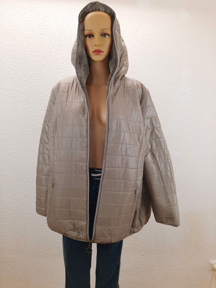 Damen Jacke Webpelsjacke Wendejacke Braun Taupe Gr.48 von Heine in Neuss