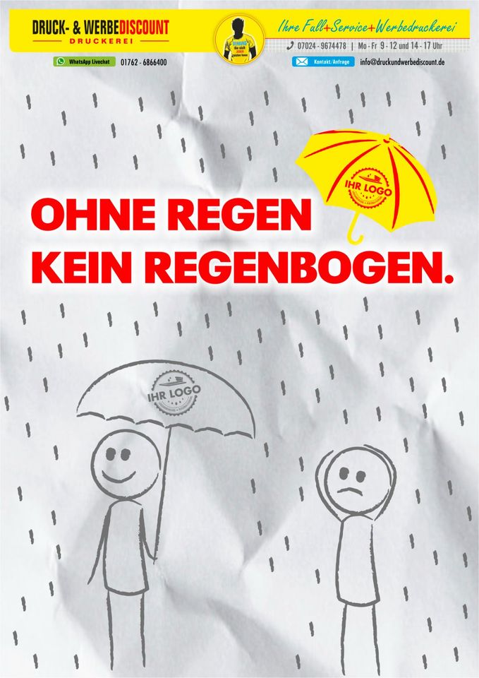 REGENSCHIRM mit Ihrem Logo | ab 12 Stück | SIEBDRUCK FA1115 in Köngen