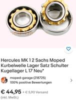 2x BO17 Kurbelwellenlager KREIDLER Hercules Sachs SLF TVP SKF FAG Saarbrücken-Mitte - Malstatt Vorschau