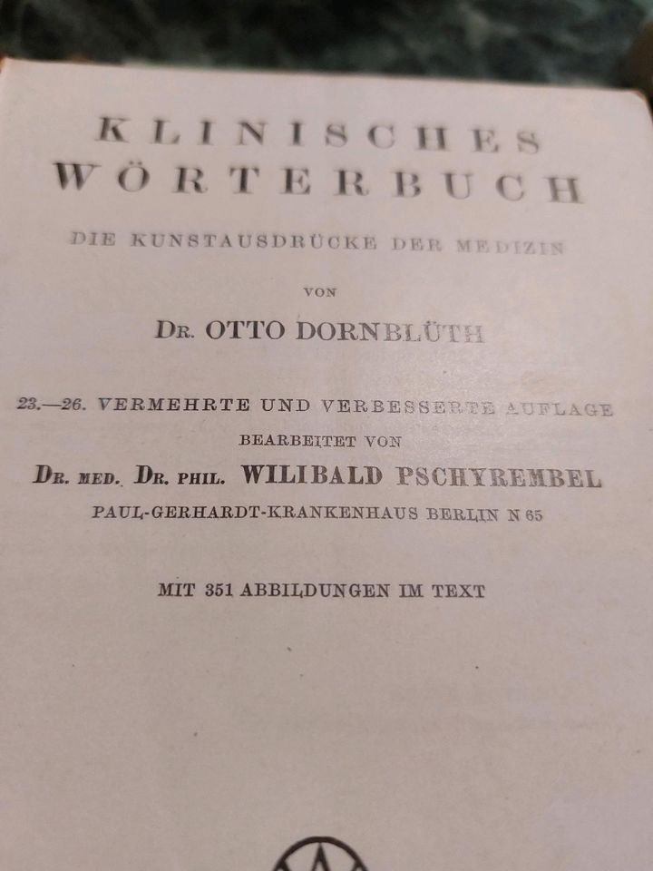 Buch Dornblüth Klininisches Wörterbuch 1936 in Wutha-Farnroda