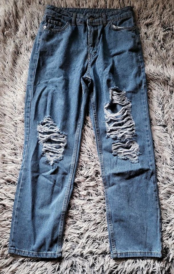 Shein Hose Gr 38 Jeans blau  Riss gerades Bein Neu!!! in Premnitz