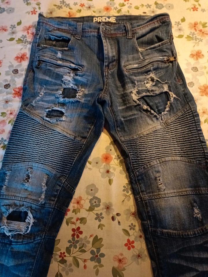 PREME Jeanshose, Hose tolles Design Größe 34 W 33 L gebraucht in Vilseck