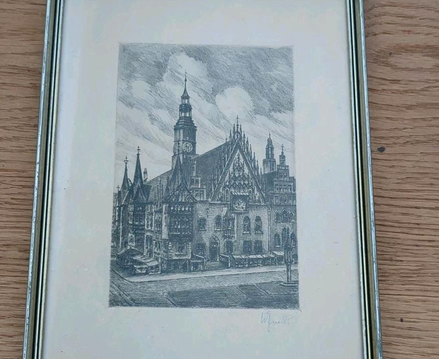 Radierungen Rathaus Breslau Bleistift Zeichnung in Nürnberg (Mittelfr)