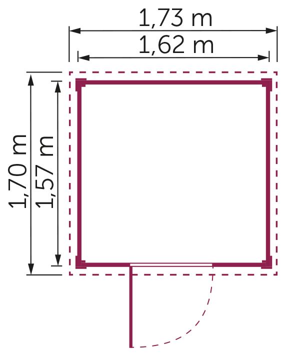 Gerätehaus Reno IV 1,62x1,57 m in Grabow