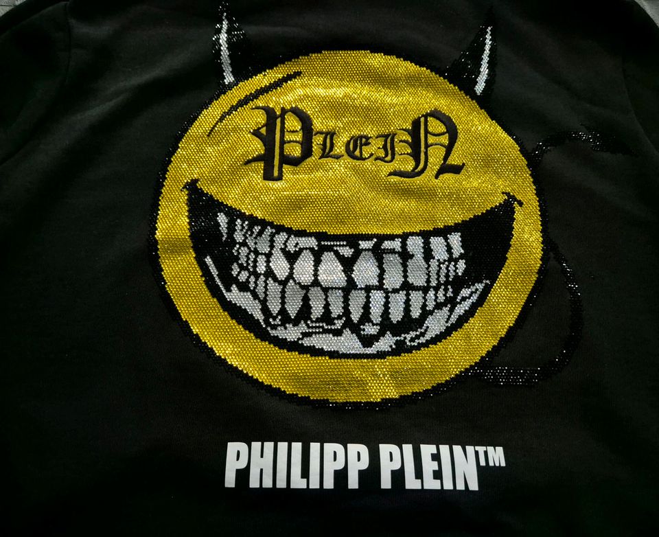 PHILIPP PLEIN HOODIE SWEATJACKET EVIL SMILE / L / NEU / in Ober-Mörlen