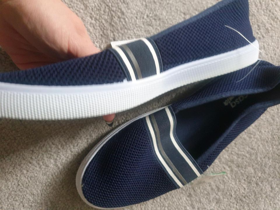 Ballerinas Schuhe Sommerschuh blau weiß Neu Deichmann in Döllstädt