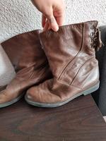 Schuhe Stiefel Leder Optik mittelalter  40/41 Staßfurt - Atzendorf Vorschau
