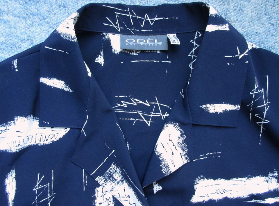 TOP-modische Print-Muster-Bluse Hemd, marine/blau, Gr. 48 4XL in Bremen