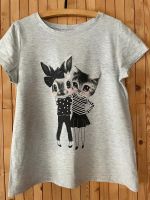 Hellgraues T-Shirt mit Print für Mädchen, Größe 140 Brotterode-Trusetal - Trusetal Vorschau