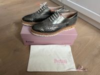 Pertini Damenschuhe Leder metallic grün Gr. 40 Schnürschuhe Nordrhein-Westfalen - Werne Vorschau