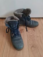 Panama Jack Leder Stiefeletten Boots Lammfell gr 39 (38) blau Hessen - Bürstadt Vorschau