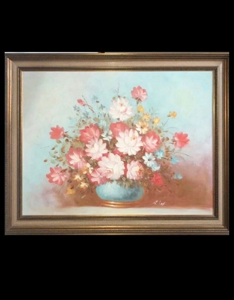 Gemälde „Blumenstrauss in Vase“ in tollem Rahmen! in Langenfeld