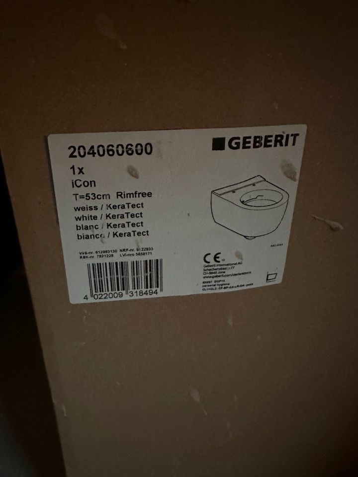 Geberit iCon Wand-Tiefspül-WC !KeraTect! NEU in OVP ohne WC Sitz in Gemmrigheim
