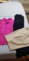 Set 2 Hosen beige und schwarz xl 42  44 +neu shirt pink schleife Hessen - Edertal Vorschau