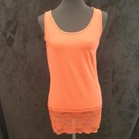Long Lang Tanktop Top Shirt mit Spitze Größe M Lachs Aprikose Hessen - Malsfeld Vorschau