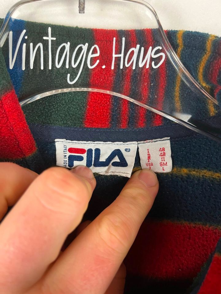 Vintage Fila Fleece Half-Zip Sweater - Retro Pulli -90s - Gr. M-L in Neuenhaus