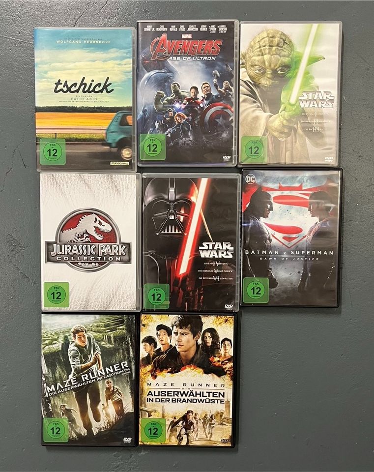 DVD-Paket: Maze Runner, Star Wars, Jurassic Park, Batman, Tschic in Centrum