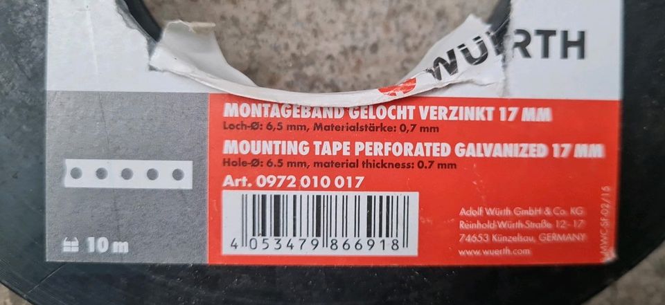 Würth ~ Montageband. ~ gelocht ~  verzinkt ~ 10 Meter in Romrod