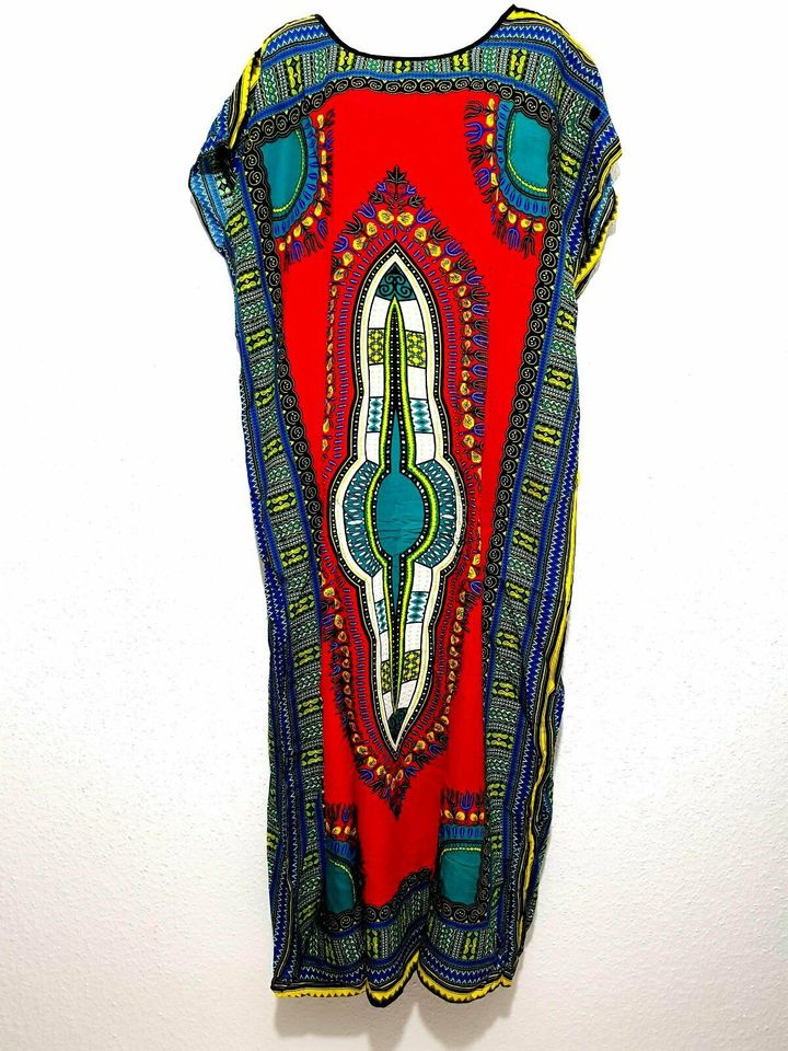 Maxikleid Kaftan Kleid Strandkleid Kimonoärmel Dashiki Free Size in Laubach