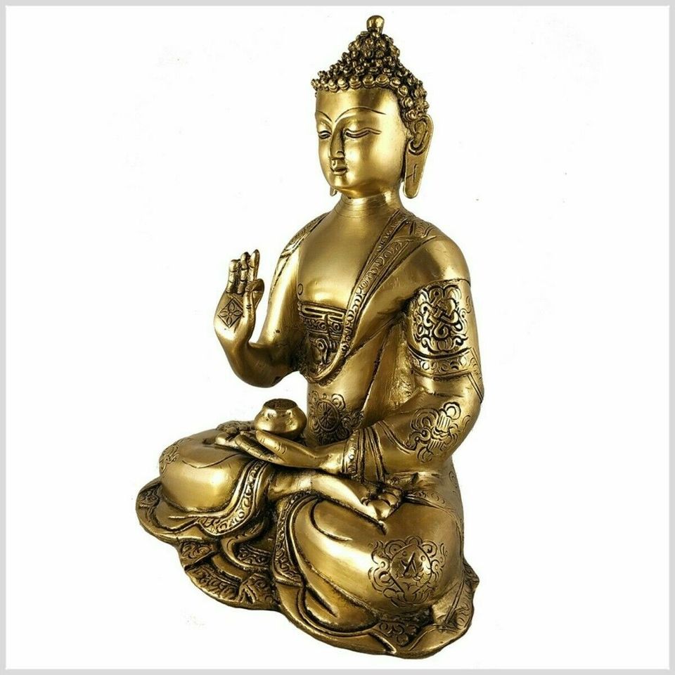 Lehrender Buddha Vitarka Mudra Lehrender Buddha25cm 2,8kg Messing in München