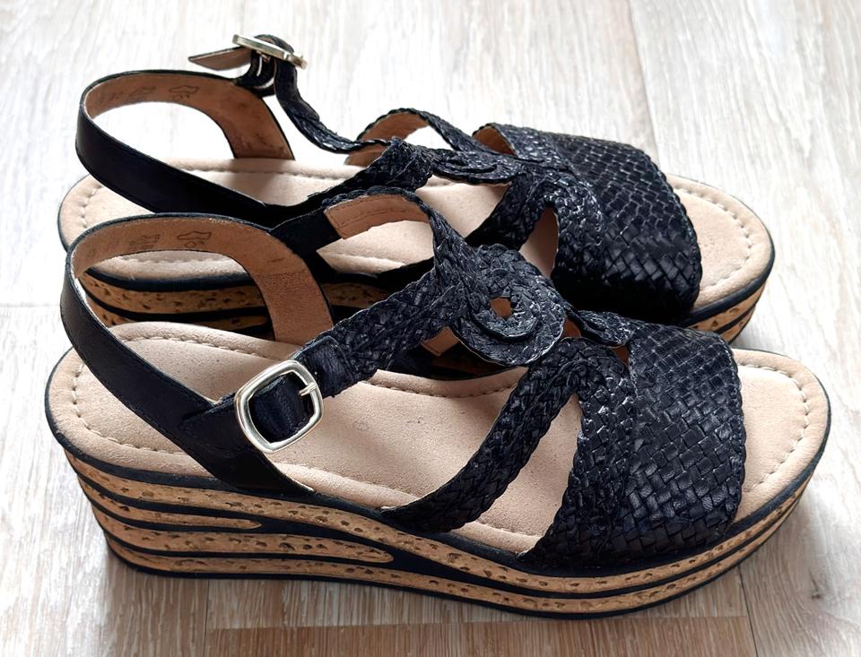 Gabor Flecht-Riemchensandalen, schwarz, Keilabsatz, Gr. 39, NEU in Hamburg