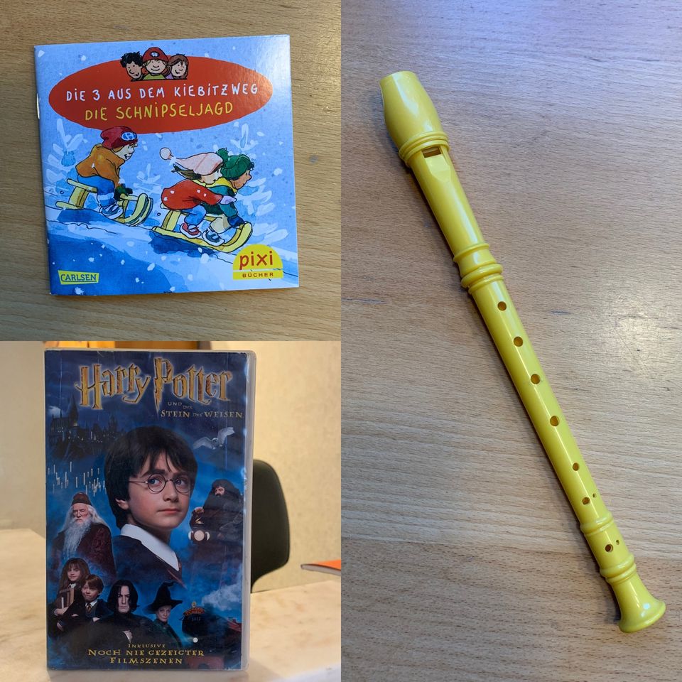 Blockflöte, Pixi Buch, Harry Potter VHS  - zu verschenken in Walsrode