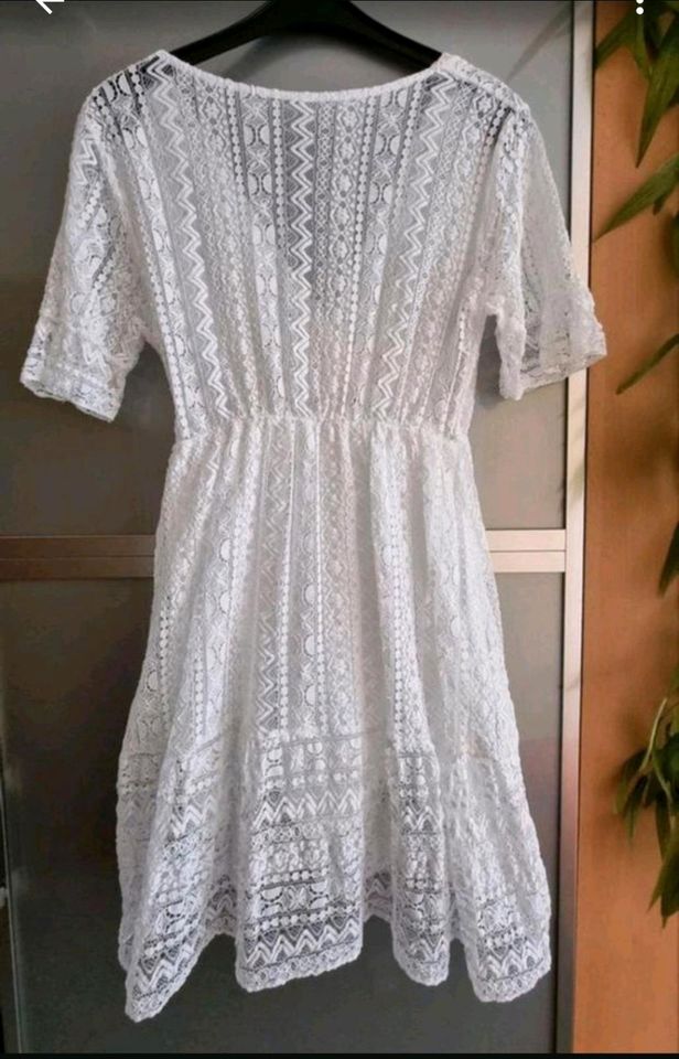 Damen Kleid Sommerkleid weiss NEU knielang Spitze  Gr. S 36 in Emmendingen