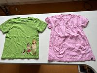 Jako-o Mädchen 1 x T-Shirt + 1 x Sommerbluse 104 / 110  grün rosa Frankfurt am Main - Harheim Vorschau