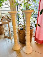 2 Kerzenständer weiß shabby chic Holz 53 cm Nordrhein-Westfalen - Hörstel Vorschau