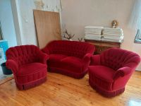 Vintage/ Sofa/2  Sessel/ Samt rot/Sitzgarnitur Bayern - Stockheim Vorschau