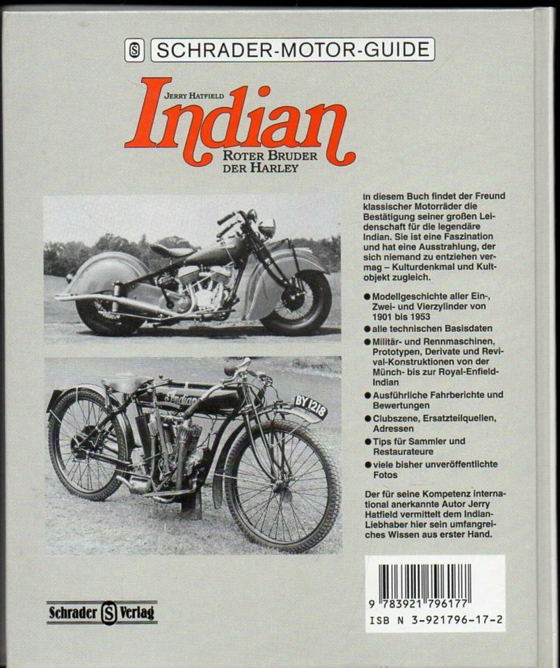 Indian,Roter Bruder der Harley.Alle Motorräder 1901-53.Hatfield in Wolfsburg