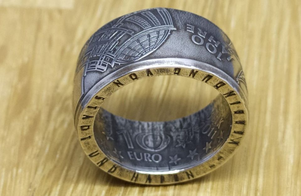 Münzring Coin Ring Silber 10 Euro 2011-100 J. Hamburger Elbtunnel in Hamburg