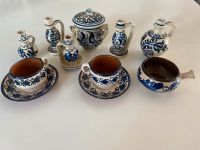 11 Shabby Vintage Keramik Set beige blau Kerzenständer Dose Deko Sachsen - Großhartmannsdorf Vorschau