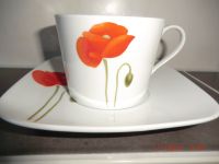 4 x Tasse mit Untertasse - Mohnblume Schleswig-Holstein - Kaltenkirchen Vorschau