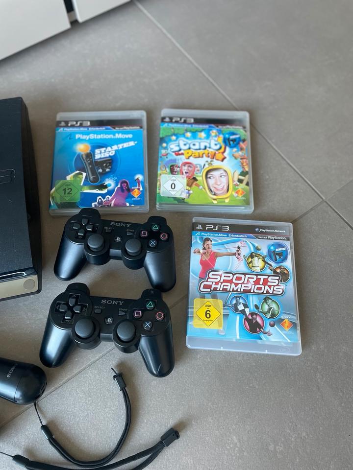 PlayStation 3 mit Paket PlayStation Move und 2 Spiele! Mega! in Erftstadt