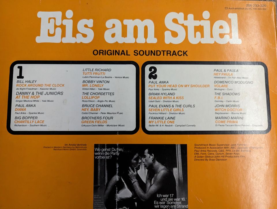 LP Vinyl EIS AM STIEL - Original Soundtrack Schallplatte in Remscheid