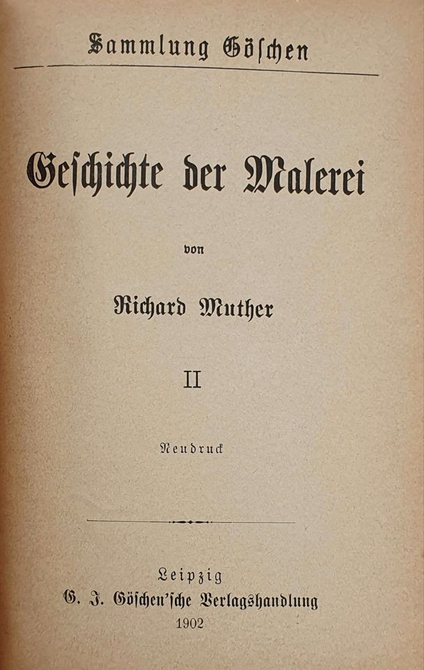 Sammlung Göschen Geschichte der Malerei Richard Muther 1902, Buch in Pöttmes