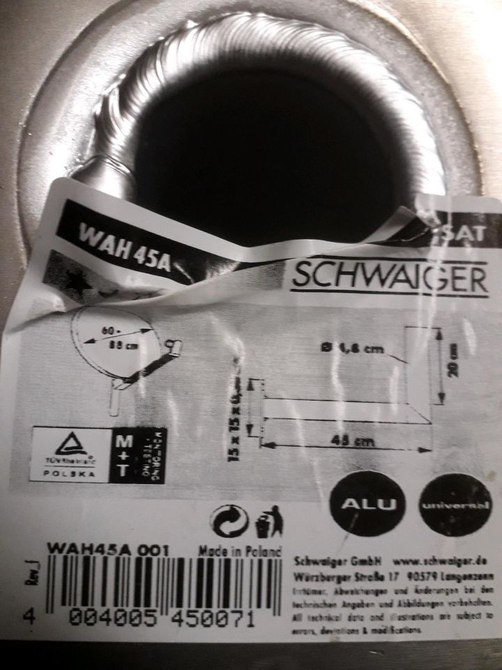 Halter für Satellitenschüssel 45 cm 450 MM  Fa. Schwaiger in Nauort