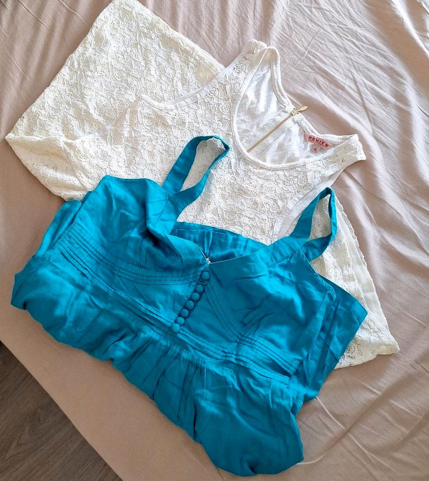 Sommerkleider,Creme Boho style mit Spitze,Blau ,Review +H&M in Hamburg