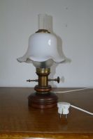 Kleine Vintage Stehlampe Tischlampe mit Glas Holz Metall Essen - Karnap Vorschau