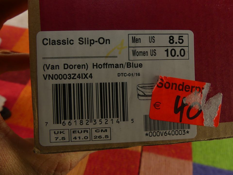 Restposten Vans Unisex Slipper Sneakers, B-.Ware, Größe 41 in Wuppertal