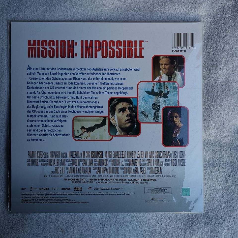 Mission: Impossible, Tom Cruise, - Laserdisc - in Bremen