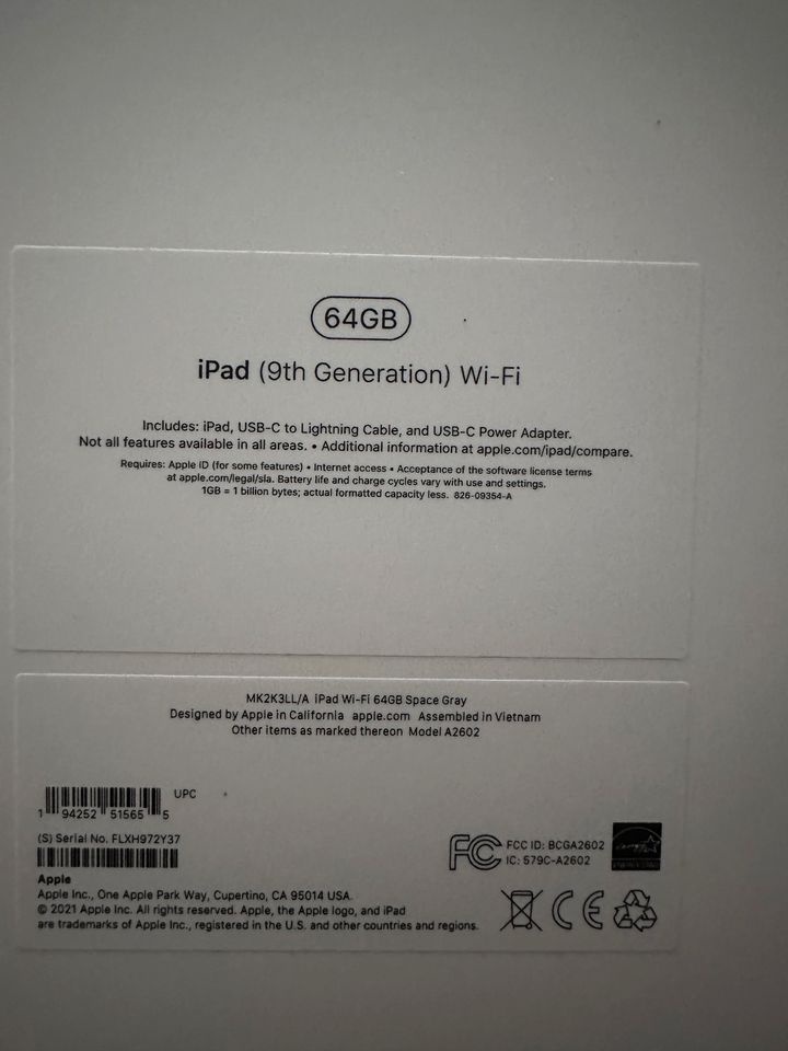 Apple iPad 9 Generation 64GB SpaceGrey WIE NEU inkl. Smart Cover in Celle
