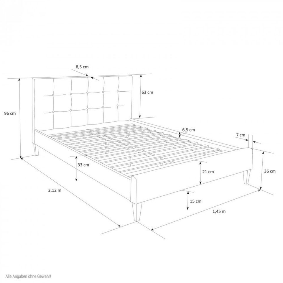 Designer Polsterbett Bett 140x200 / 160x200 / 180x200 NEU 104-Er in Erfurt