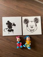 2 Bilder Mickey Maus 40x40 cm mit Figuren Niedersachsen - Uetze Vorschau