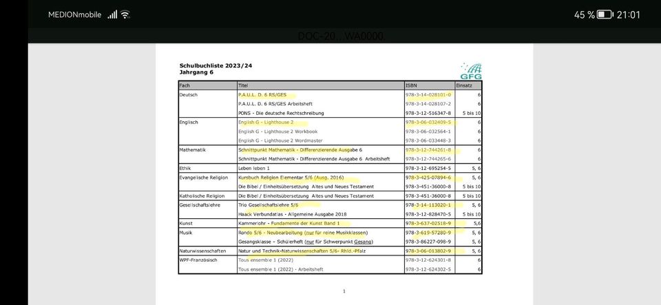 Schulbücher weiterführende Schule 5/6 Nur Abholung in Schornsheim