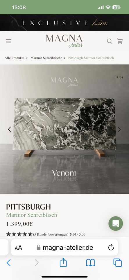 Magna Atelier Marmor Design Schreibtisch np €1399 in München