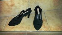 Velour edler Damenschuh Sandalette schwarz, einmal getragen, Gr40 Thüringen - Ronneburg Vorschau