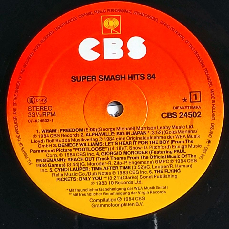 Vinyl-Doppel-LP, Super Smash Hits 84, Hit-Sampler in Osnabrück