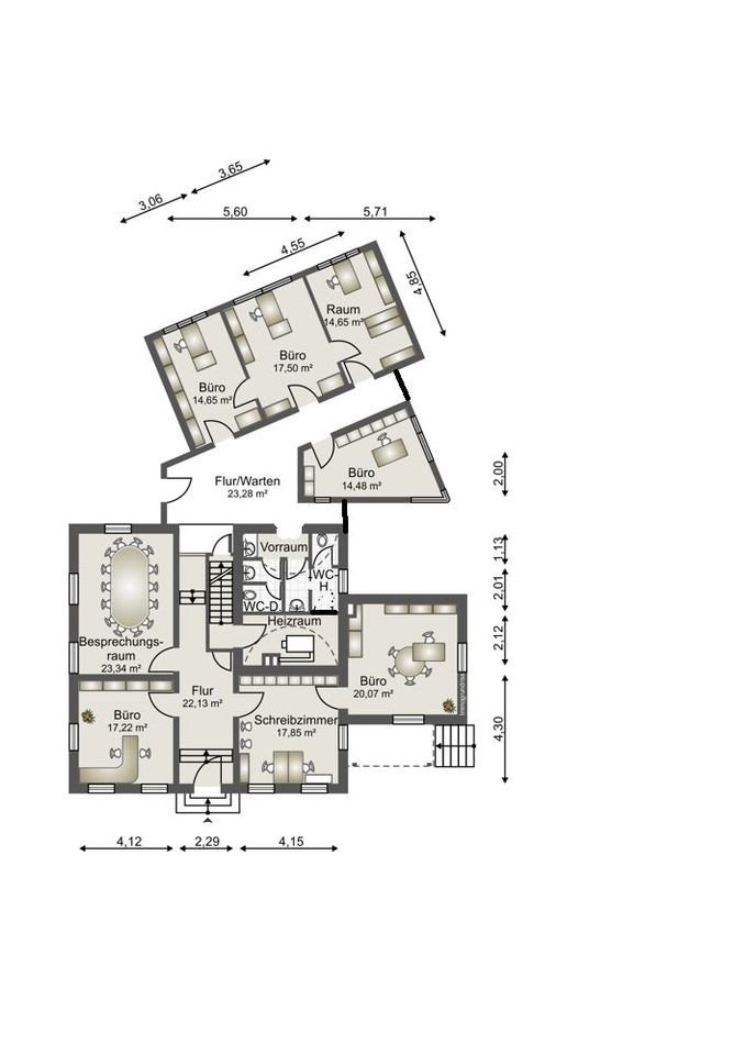 Stilvolles Forsthaus mit Büroanbau und Bauplatz in sonniger und ruhiger Lage in Sulzbach-Laufen